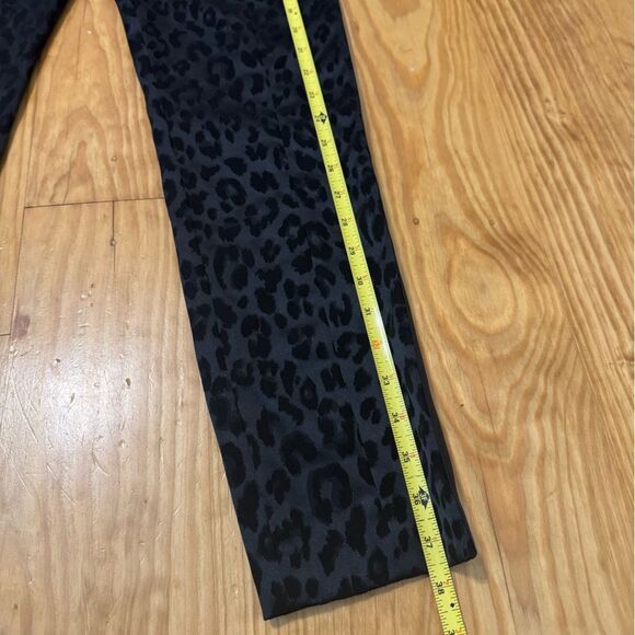 Veronica Beard Women's High Rise Cropped Ankle Pants Size 6 Leopard Print Black - Picture 4 of 10